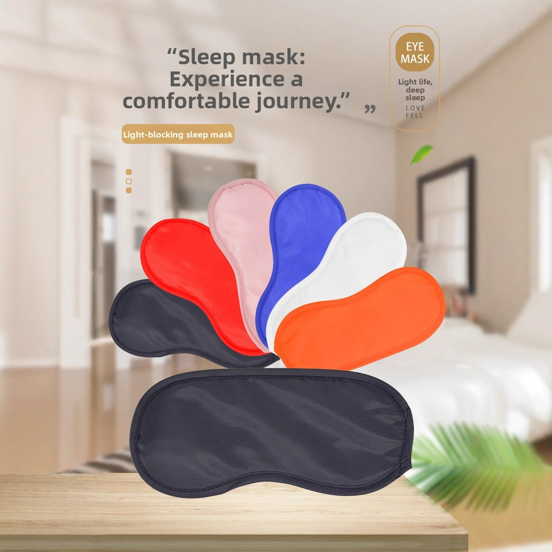 Disposable Polyester Sleep Mask Adjustable Soft Blackout Blindfold for Travel Hotel Nap