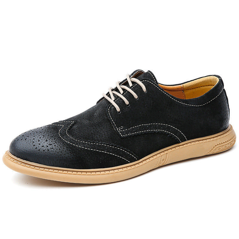 Men's Brogue Leather Casual Breathable Loafers Driving Shoes
