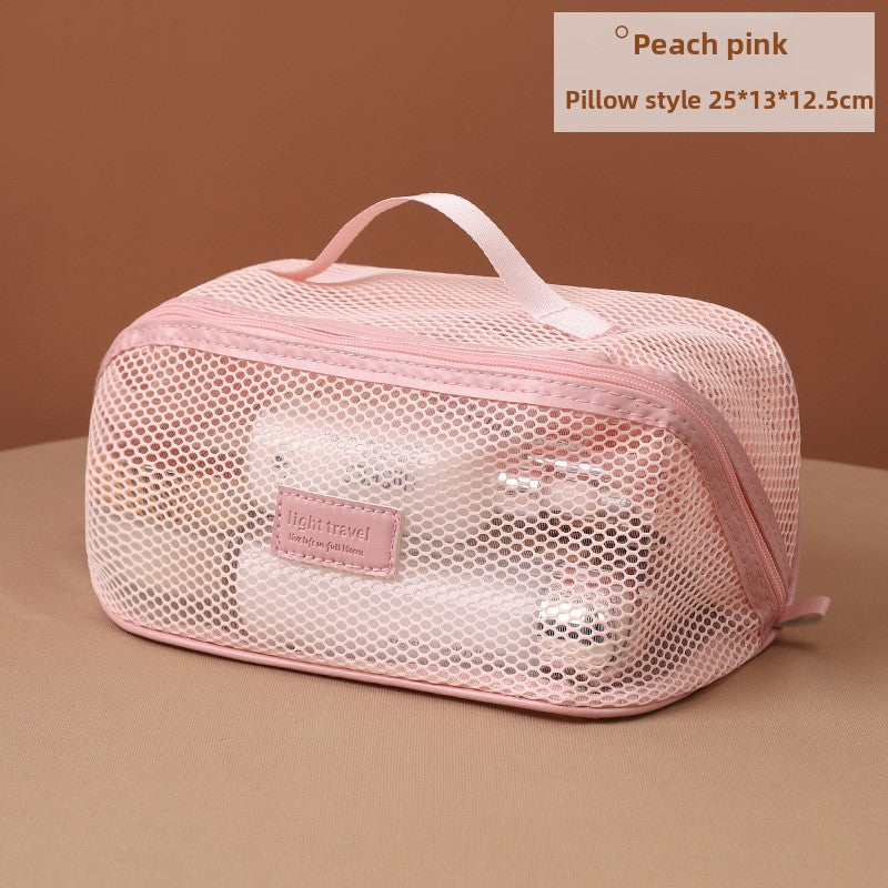 Portable Mesh Cosmetic Organizer Bag Travel Toiletry Storage Pouch