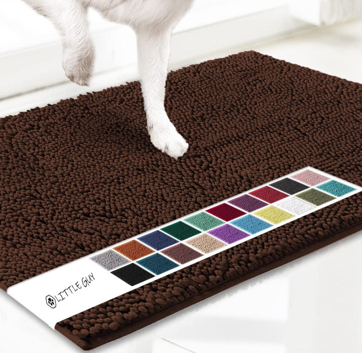 Super Absorbent Chenille Pet Mat Thickened Quick-Drying Non-Slip Dog Mat