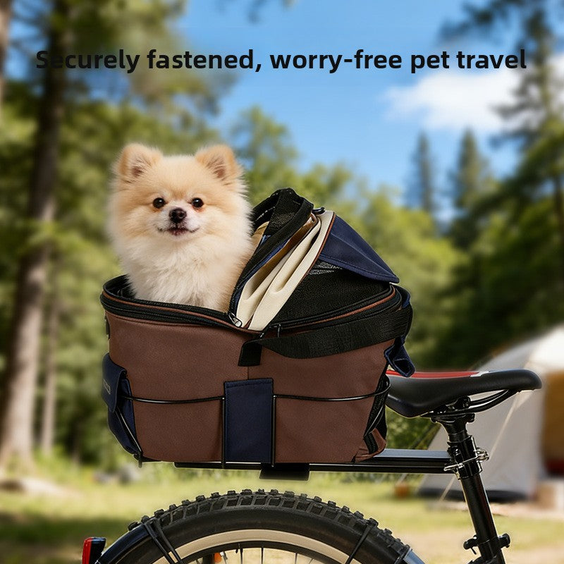 Foldable Canvas Pet Carrier Bag for Bicycle Rear Seat