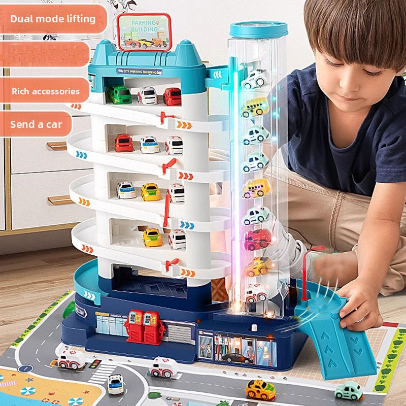 Childrens Parking Garage Toy Set with Cars