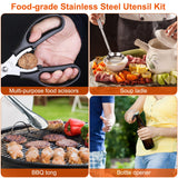 Camping cooking utensil kit carry case closed