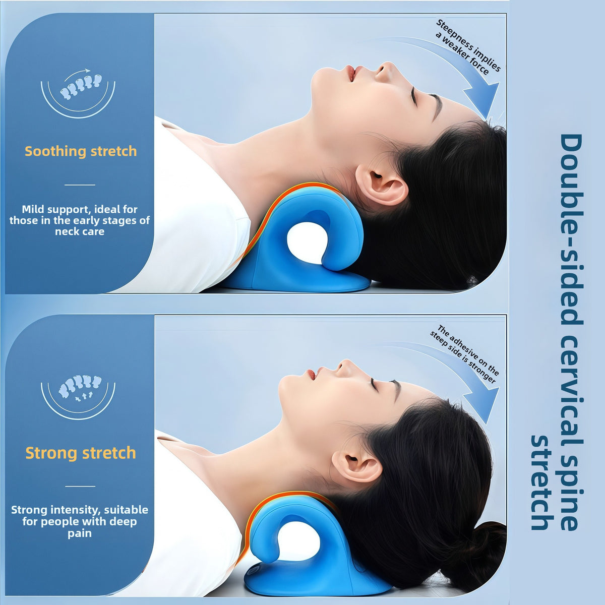 Cervical Massage Corrector Traction Pillow C-Shaped Neck Support, Neck Protection