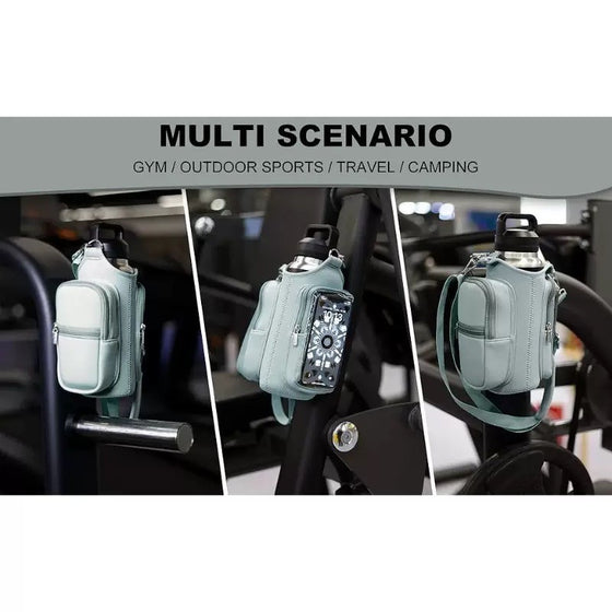 Magnetic Insulated Water Bottle Bag Diving Material Crossbody Holder with Dual Pockets