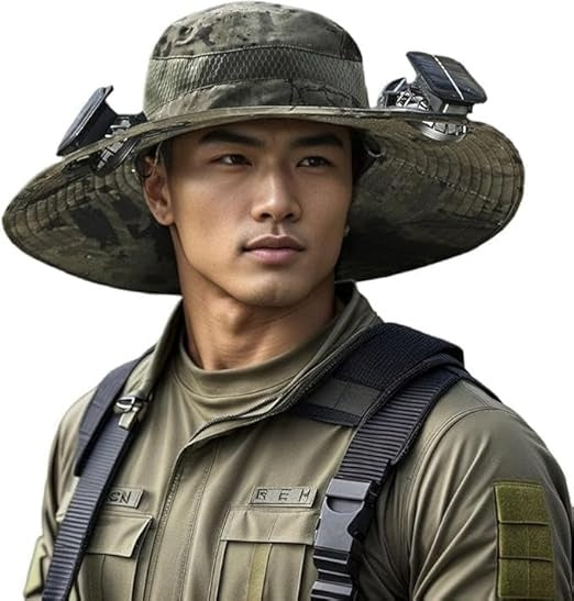 Unisex Wide Brim Solar Fan UV Protection Hat