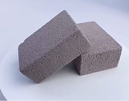 Grill cleaning brick before and after grate comparison