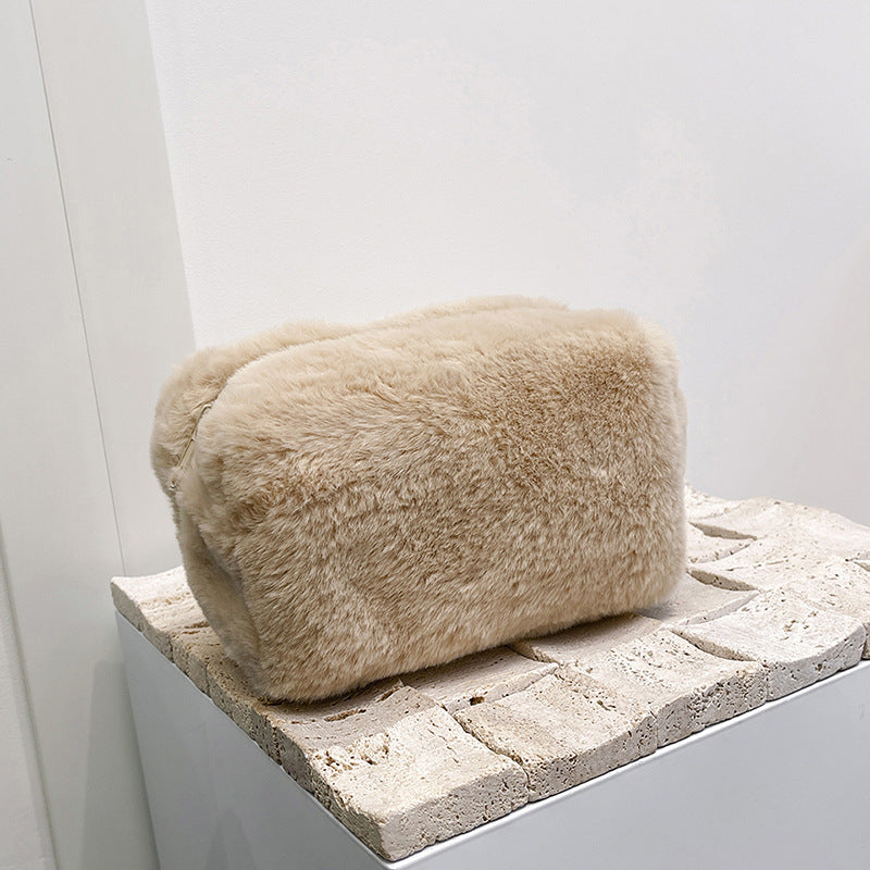 Large Capacity Soft Plush Cosmetic Storage Bag