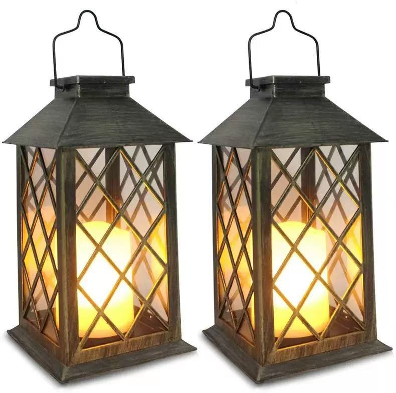 Vintage Solar Powered Candle Lantern for Outdoor Garden