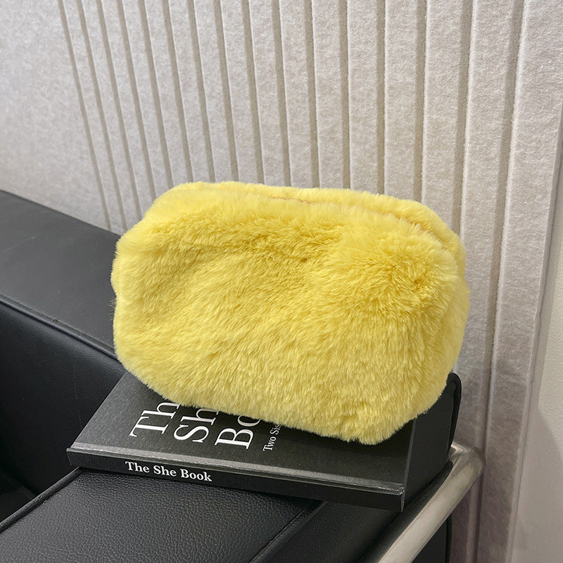 Large Capacity Soft Plush Cosmetic Storage Bag