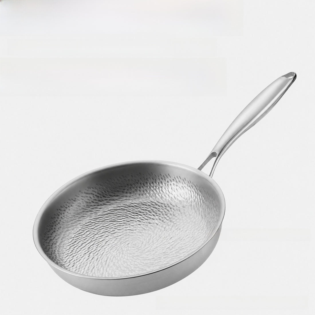 Titanium element fish-scale pattern stainless steel non-stick frying pan without coating