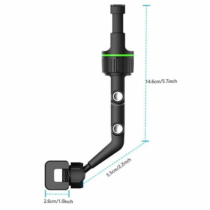 Rearview mirror phone mount, side adjustment view