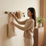 Beech Wood Adhesive Wall Mounted Coat Hooks
