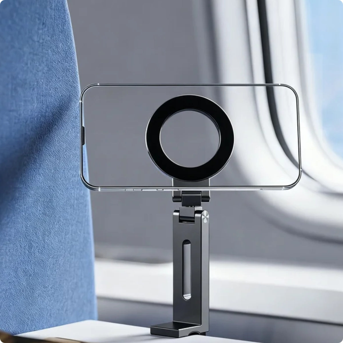 Portable magnetic phone stand folded flat