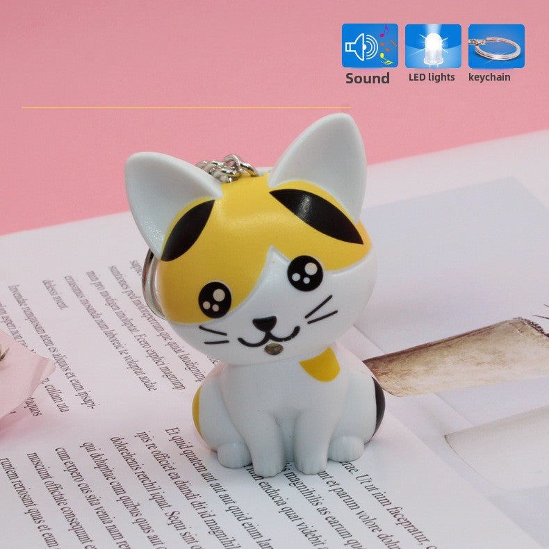 LED Sound Light-Up Kitten Keychain Pendant
