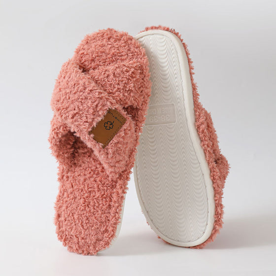 Women's plush cross-strap slippers, photo 6