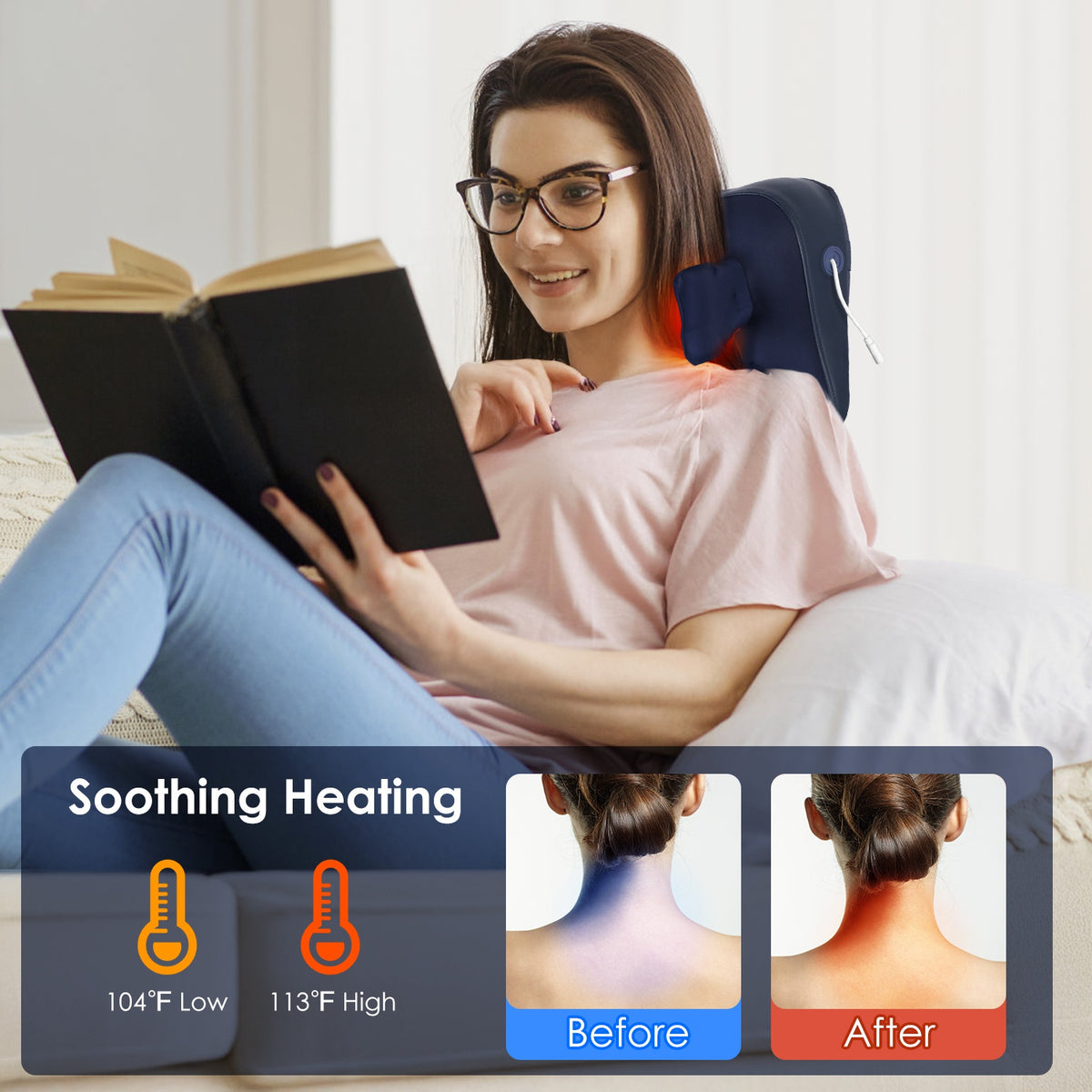 Cordless neck shoulder massager control panel