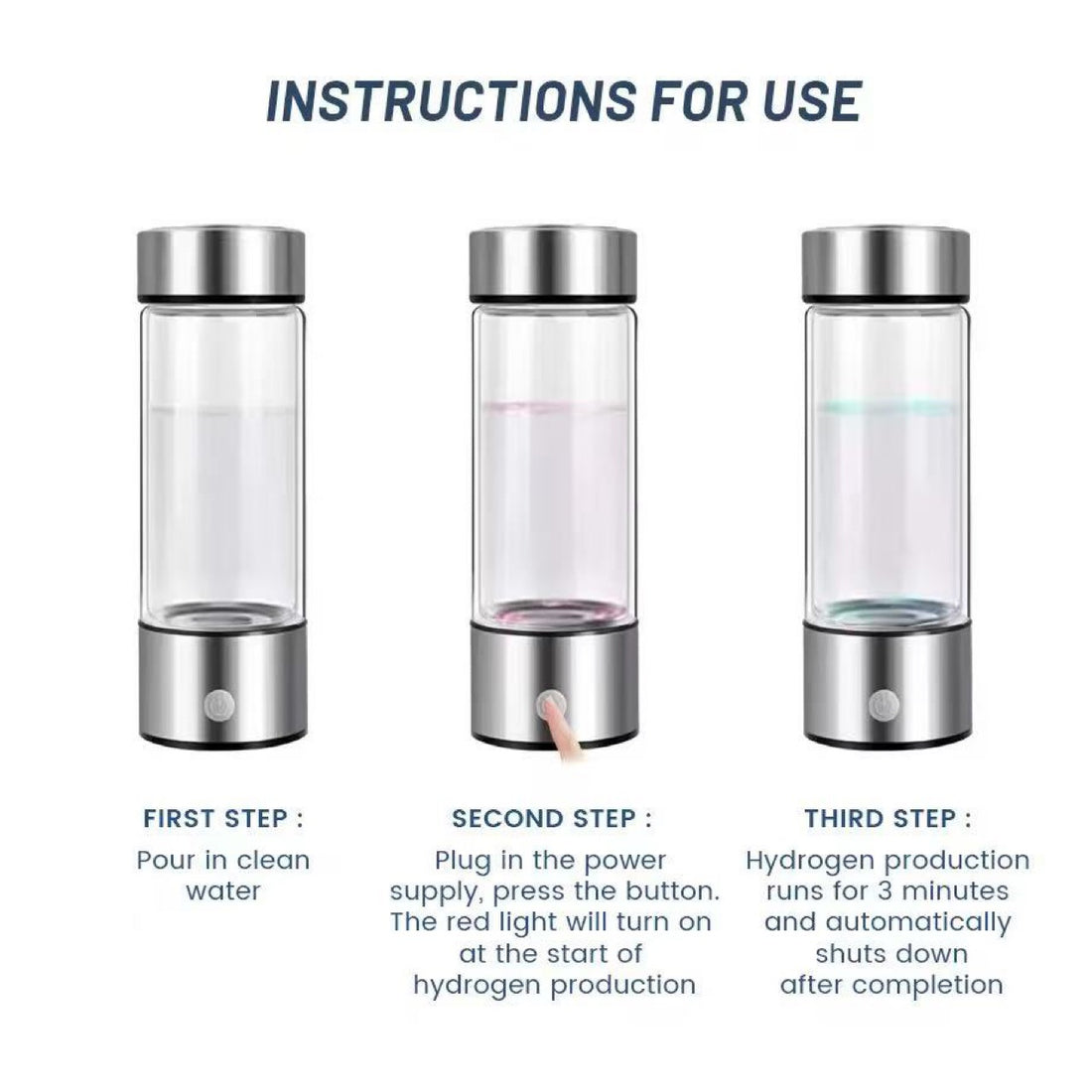 Portable Hydrogen-Rich Water Cup SPE PEM Technology High Borosilicate Glass Health Cup
