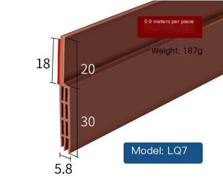 Door seal strip adhesive backing close-up