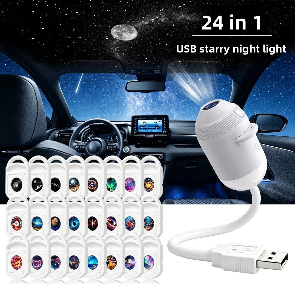 Starry Sky Projection Night Light with Interchangeable Films