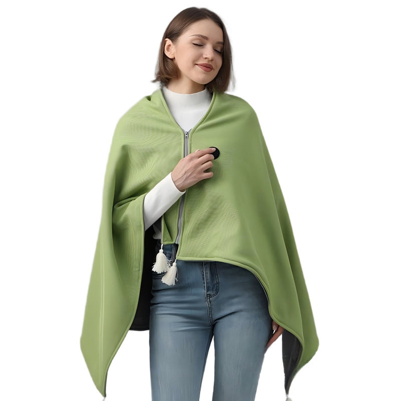 Rabbit Fur Electric Heating Shawl Blanket