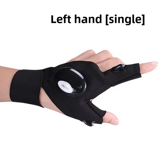 LED Illuminated Fishing Gloves with Finger Lights