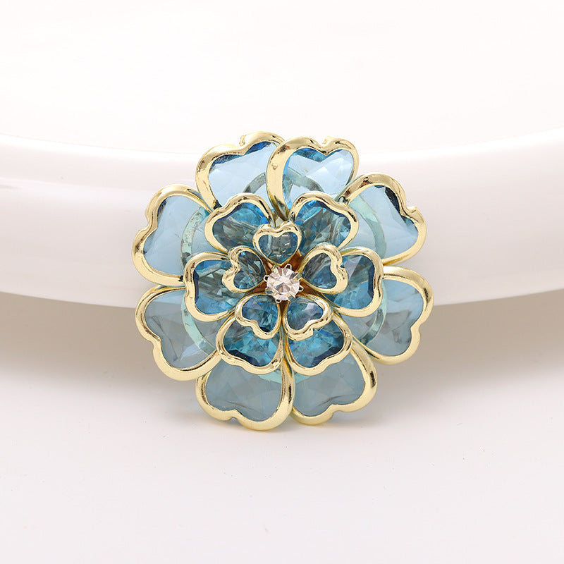 Acrylic Camellia Rhinestone Decoration