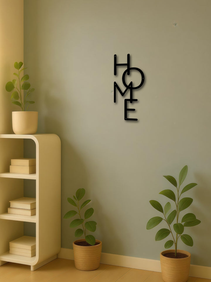 HOME metal wall letter sign full view