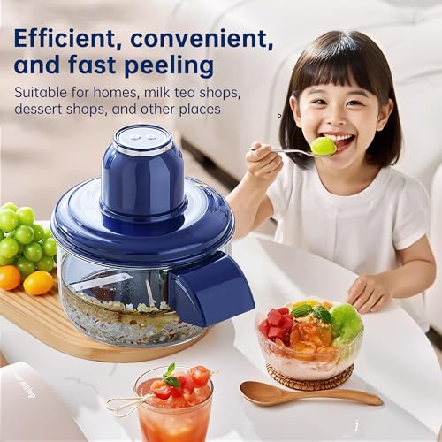 Electric peeler peeling grapes for a fruit platter