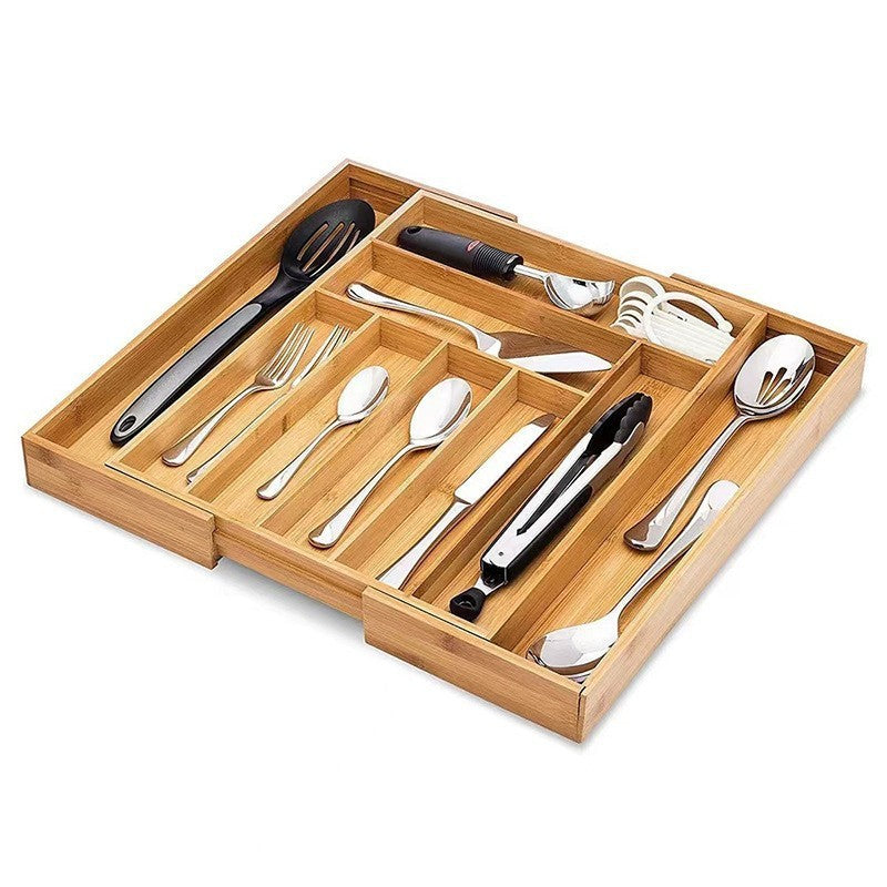 Expandable Bamboo Cutlery Drawer Organizer