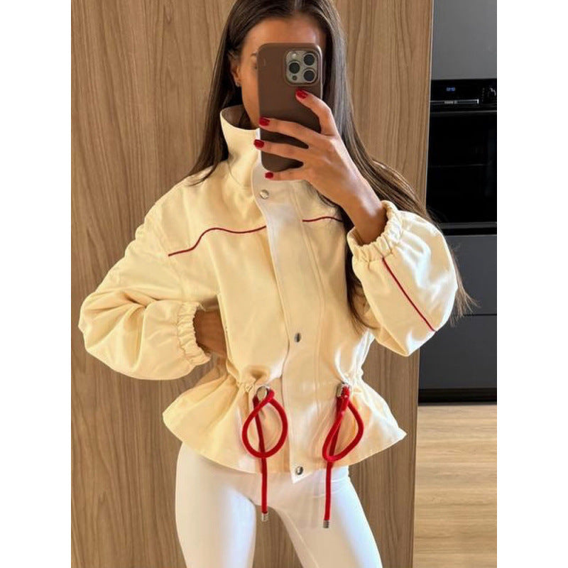 Waist-Cinching Long Sleeve Jacket