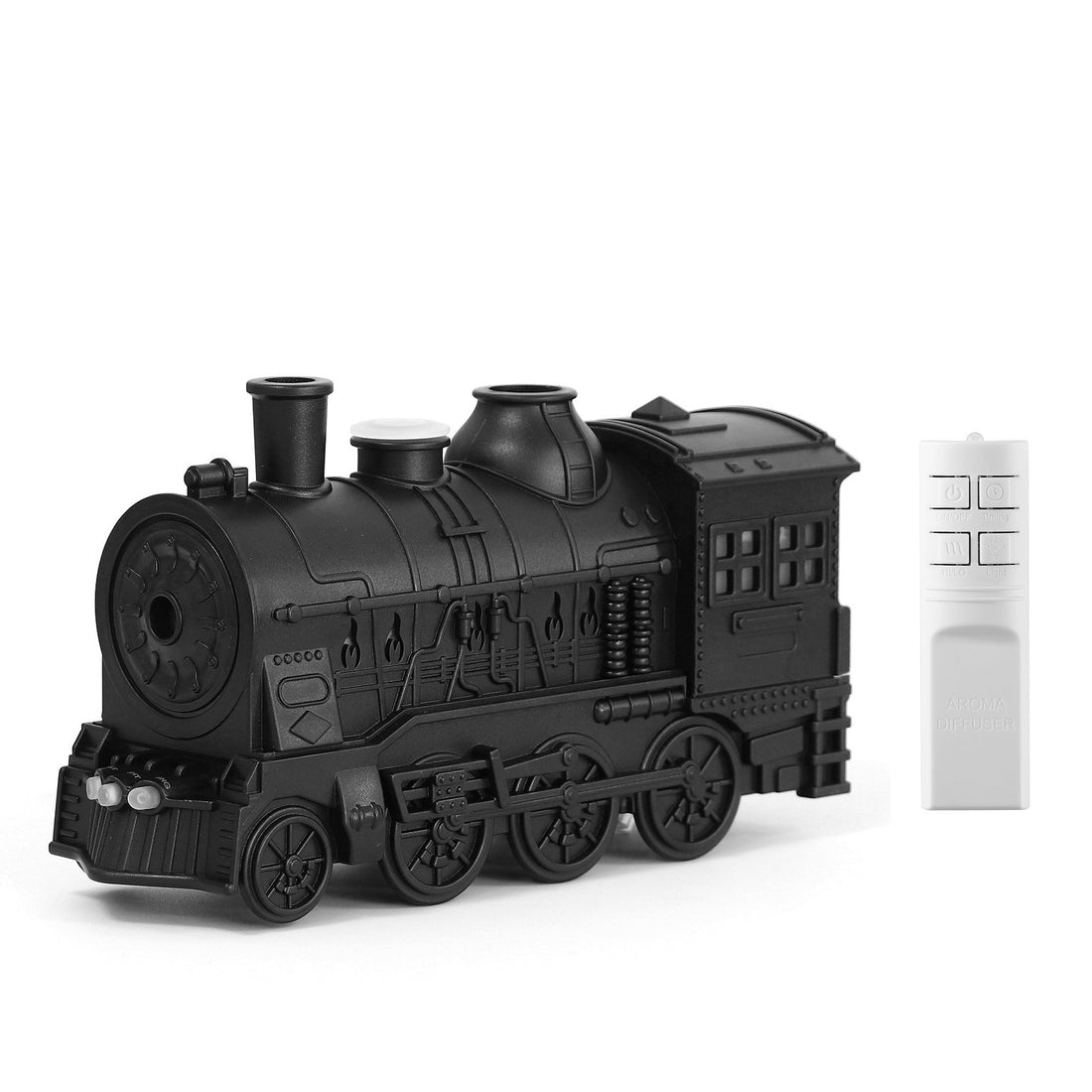 Steam Train Essential Oil Diffuser – Vintage Locomotive Humidifier with Smoke Ring Mist, Remote & Light | Gift for Train Lovers