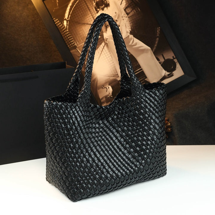 Large cowhide tote bag interior view