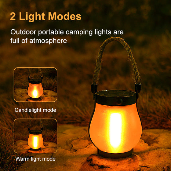 Solar Hemp Rope Flame Lamp for Outdoor Camping and Decoration product image 3