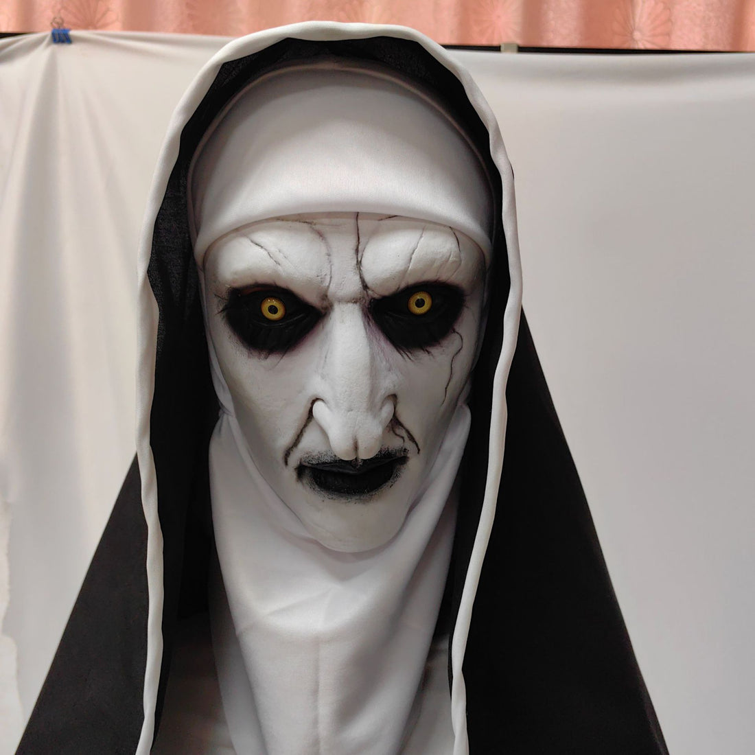 Horror Nun Latex Mask with Glow Effect