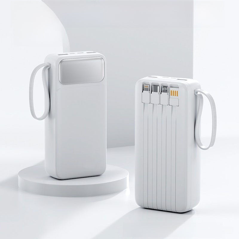 Universal power bank comes with 4 cables.