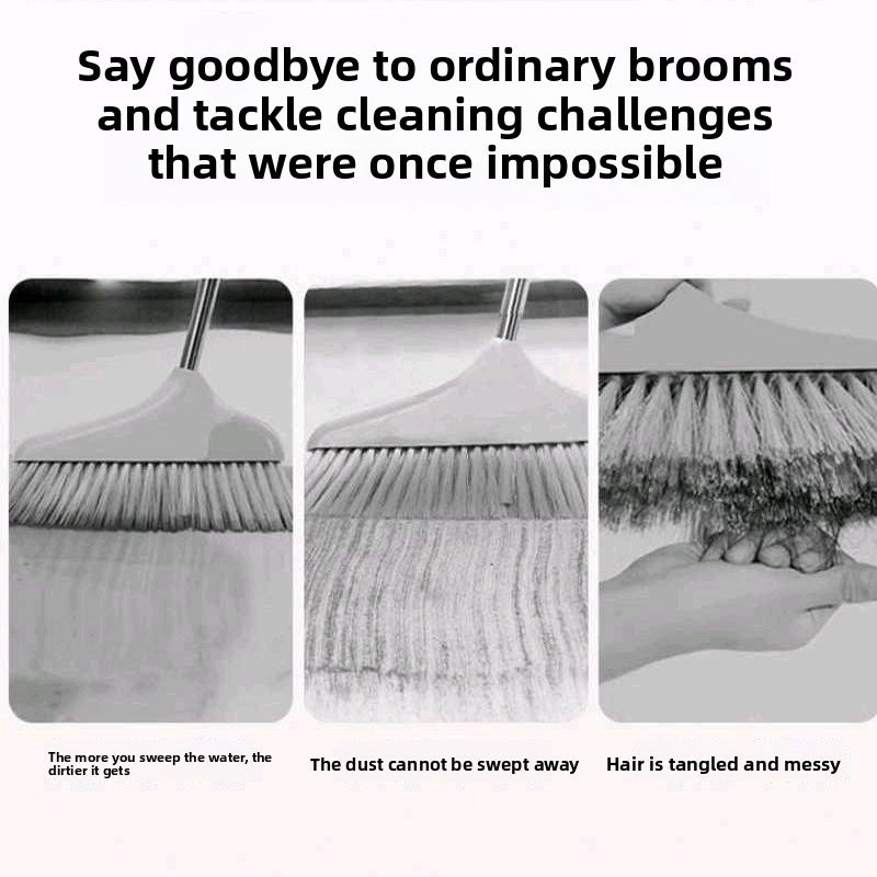Household floor scraping and water sweeping broom