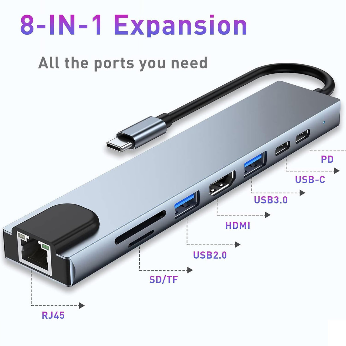 Type-C 8-in-1 Docking Station