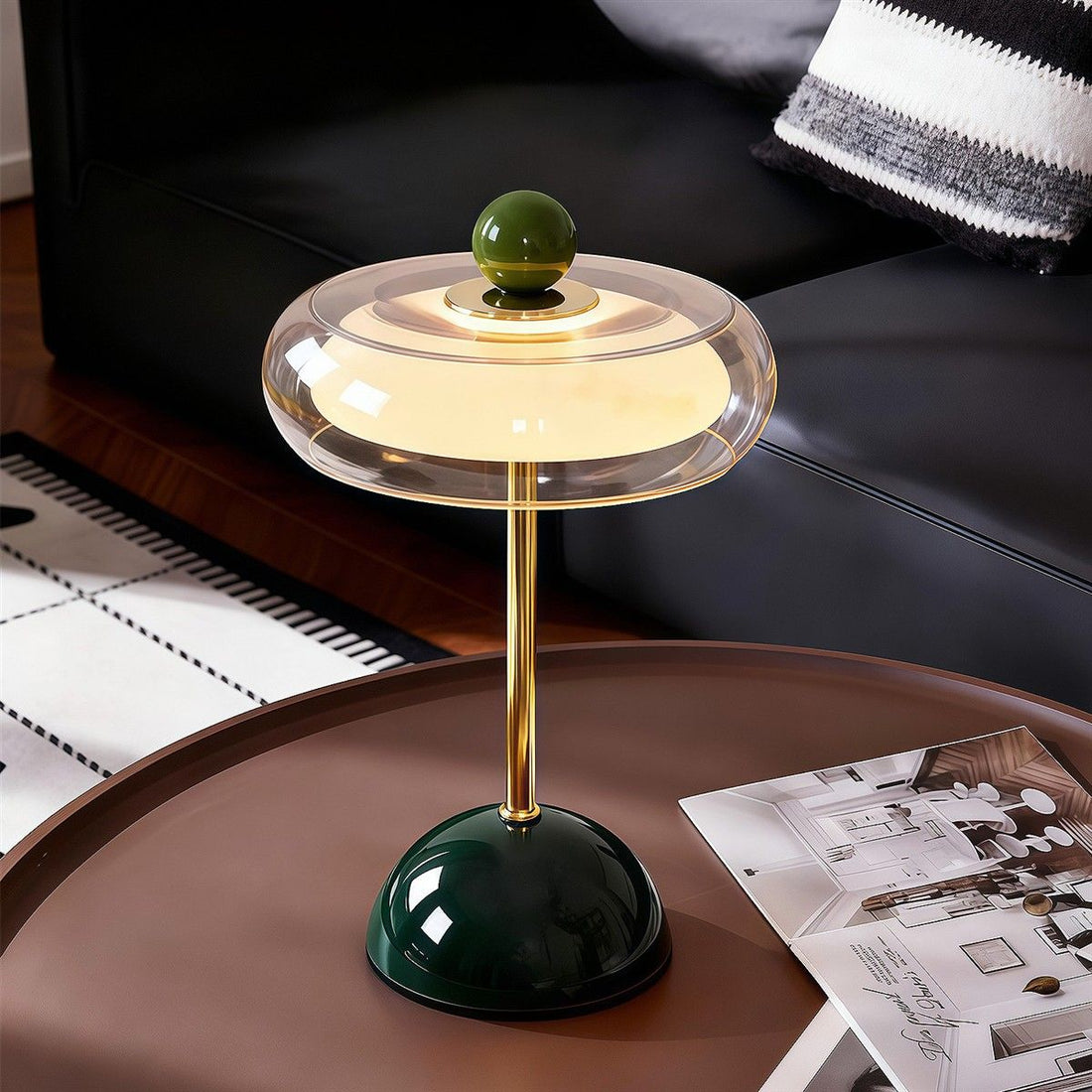 Nordic Cream-Style Rechargeable Table Lamp, Touch Dimming, Metal Base, Bedside Ambient Light
