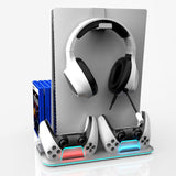 PS5 Cooling Base with Charging Stand and Storage Rack
