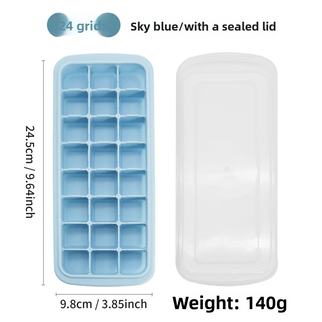 Food Grade Silicone Ice Cube Mold with Lid, Flexible Quick-Freeze Ice Tray, Easy-Release Design