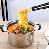 5-piece stainless steel saucepan set, full set view