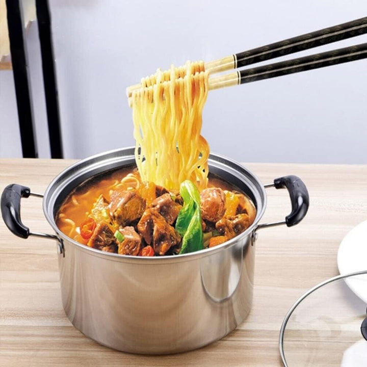 5-piece stainless steel saucepan set, full set view