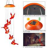 Solar Hummingbird Wind Chime Light Led