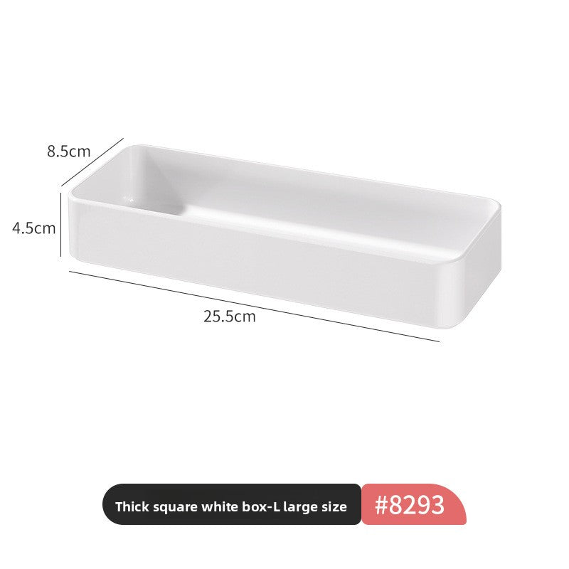 White stackable open plastic desktop storage boxes, photo 8