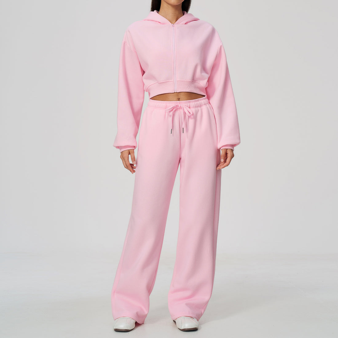 Women's fleece lined zip up hoodie and sweatpants two piece set, photo 8