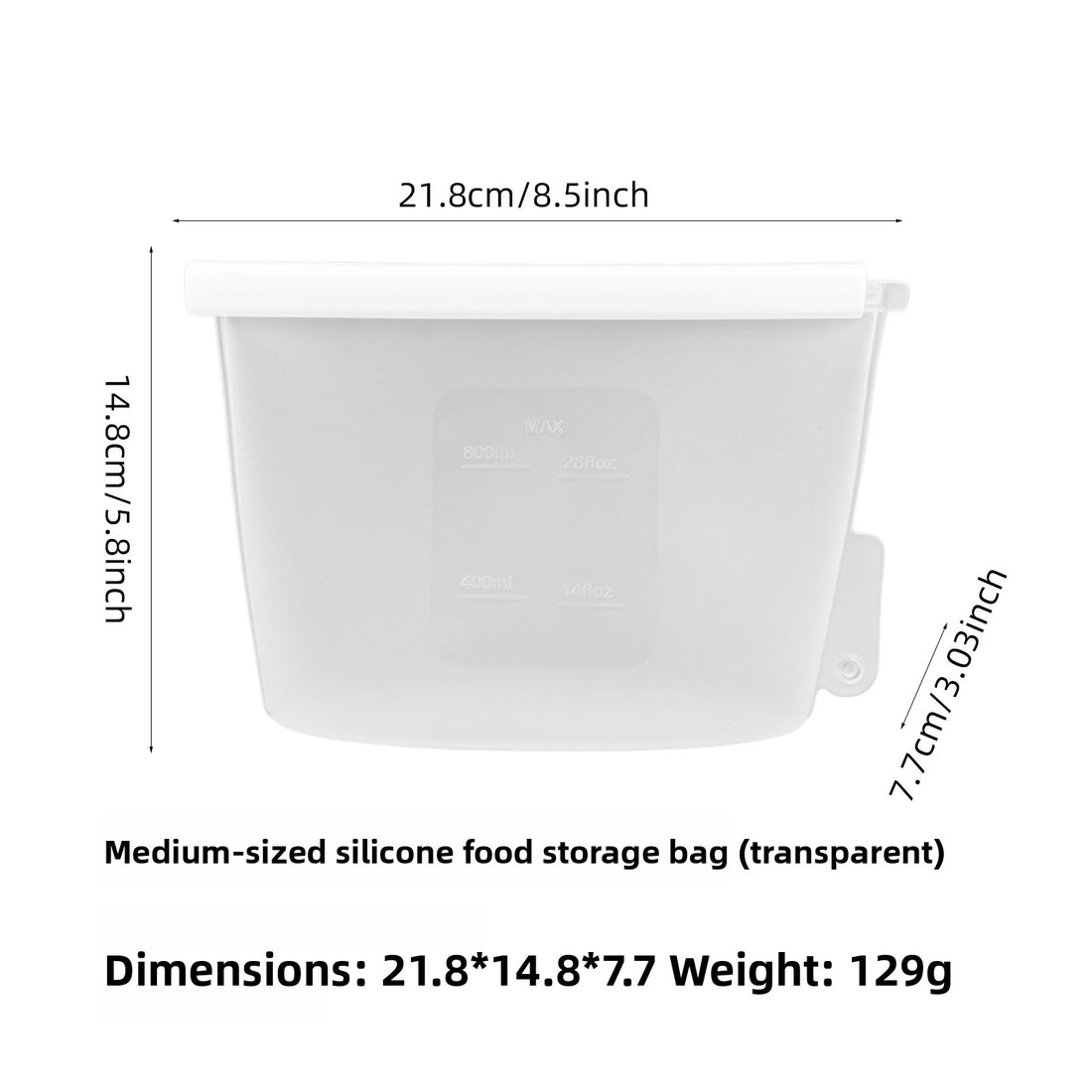 Food-grade vertical silicone fresh-keeping bag
