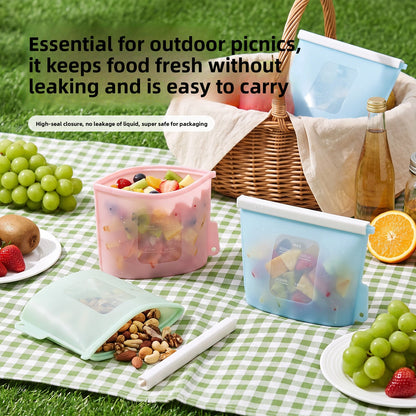 Food-grade vertical silicone fresh-keeping bag
