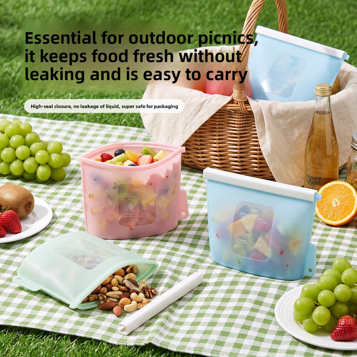 Food-grade vertical silicone fresh-keeping bag