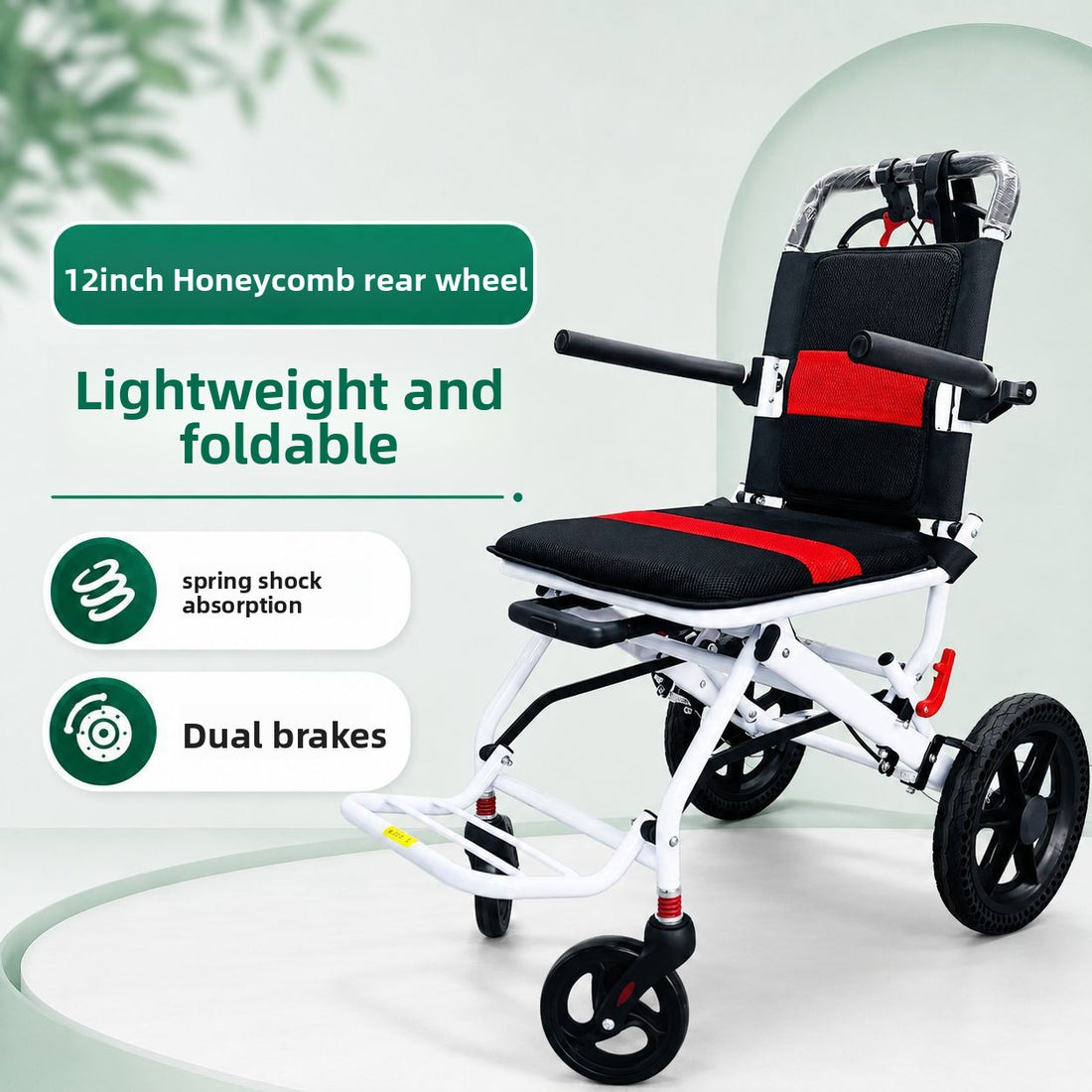 Travelling wheelchair is lightweight.